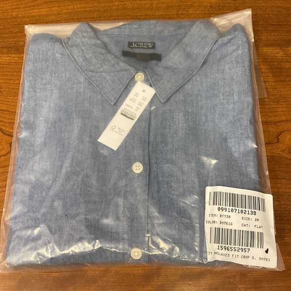 J Crew Cropped garçon shirt in chambray BT738 - Picture 5 of 6